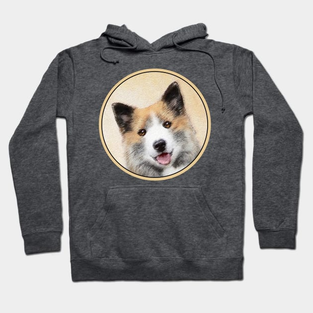 Icelandic Sheepdog Painting - Cute Original Dog Art Hoodie by Alpen Designs